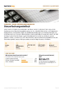 Vorschau: Berufsprofil Steuerfachangestellte/r als PDF