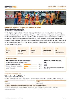 Vorschau: Berufsprofil Stra&szlig;enbauer/in als PDF