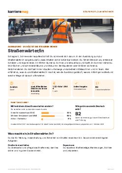 Vorschau: Berufsprofil Stra&szlig;enw&auml;rter/in als PDF