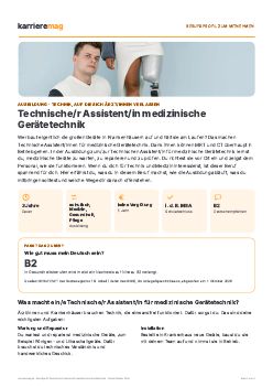 Vorschau: Berufsprofil Technische/r Assistent/in medizinische Ger&auml;tetechnik als PDF