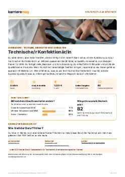 Vorschau: Berufsprofil Technische/r Konfektion&auml;r/in als PDF