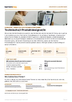 Vorschau: Berufsprofil Technische/r Produktdesigner/in als PDF