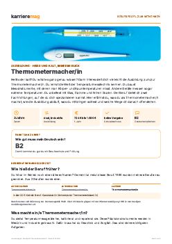 Vorschau: Berufsprofil Thermometermacher/in als PDF