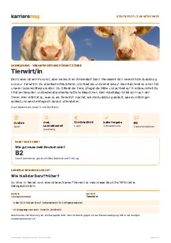 Vorschau: Berufsprofil Tierwirt/in als PDF