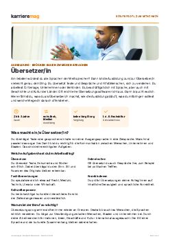 Vorschau: Berufsprofil &Uuml;bersetzer/in als PDF