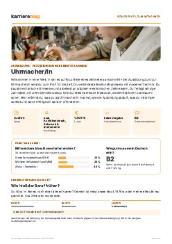 Vorschau: Berufsprofil Uhrmacher/in als PDF