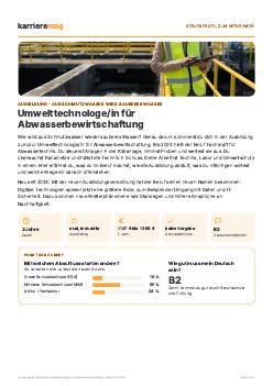 Vorschau: Berufsprofil Umwelttechnologe/in f&uuml;r Abwasserbewirtschaftung als PDF