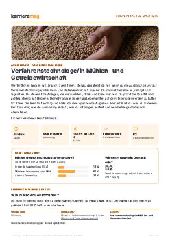 Vorschau: Berufsprofil Verfahrenstechnologe/in M&uuml;hlen- und Getreidewirtschaft als PDF