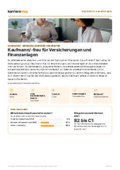 Vorschau: Berufsprofil Kaufmann/-frau f&uuml;r Versicherungen und Finanzanlagen als PDF