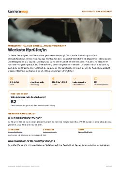 Vorschau: Berufsprofil Werkstoffpr&uuml;fer/in als PDF