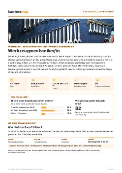 Vorschau: Berufsprofil Werkzeugmechaniker/in als PDF